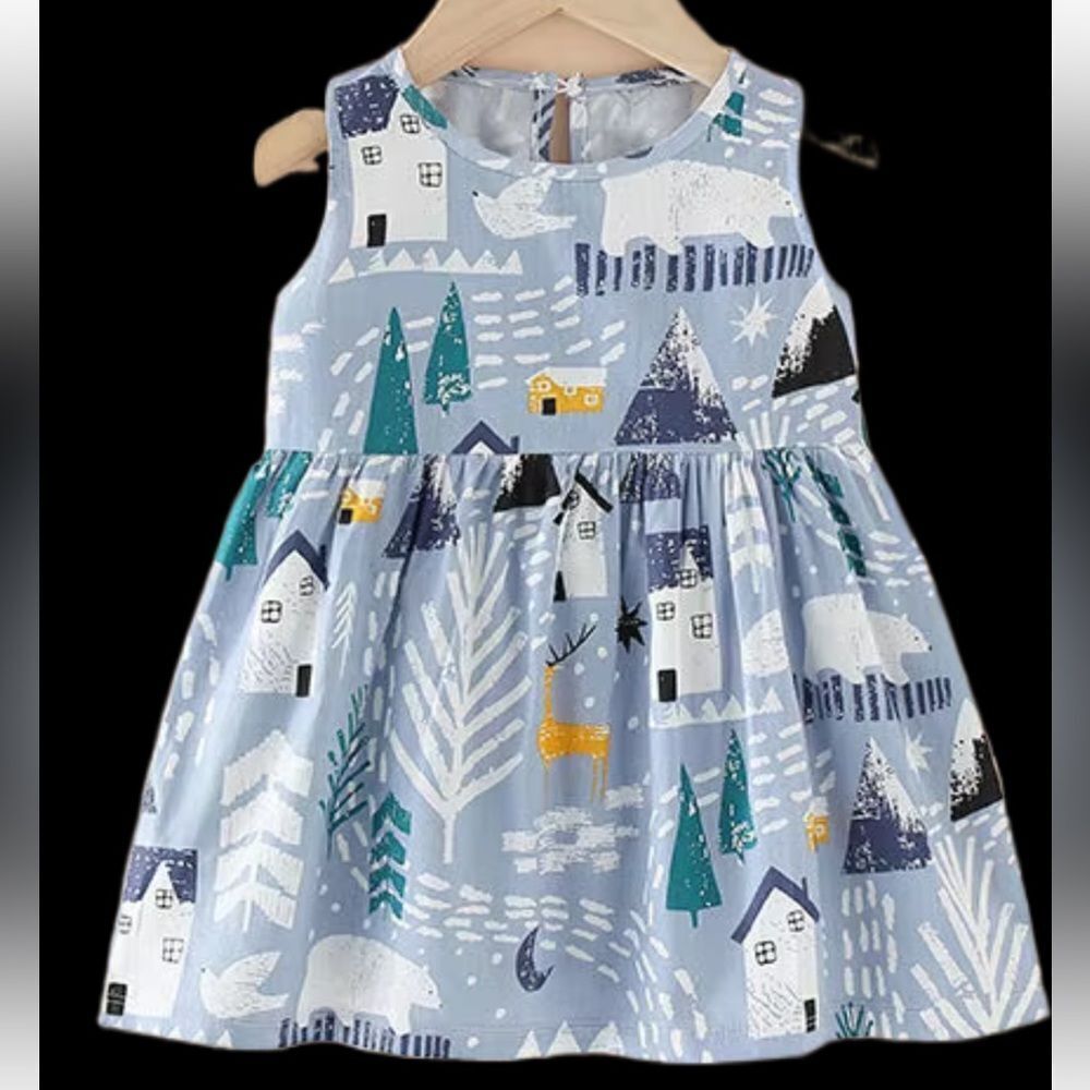NEW Blue Winter/Mountain Scene dress